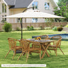 Costway 10' Hanging Umbrella Patio Sun Shade Offset Outdoor Market W/ T Cross Base Beige