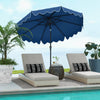 Costway 9 FT Patio Umbrella 2-Tier Market Table Umbrella with Sun-Protective Canopy Navy