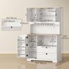 HOMCOM 64" Kitchen Pantry Cabinet, Kitchen Hutch with 3 Cabinets, 2 Drawers
