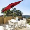 Costway 9FT Patio Umbrella Sun Shade Market Steel Tilt W/ Crank Yard Garden Burgundy