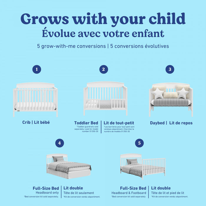 Graco Benton 5-in-1 Convertible Crib - White