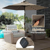 Costway 9' Solar LED Lighted Patio Market Umbrella Tilt Adjustment Crank Lift Tan