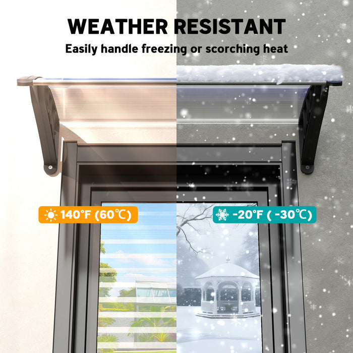 Outsunny Window Awning, Polycarbonate Cover Patio Awnings, White