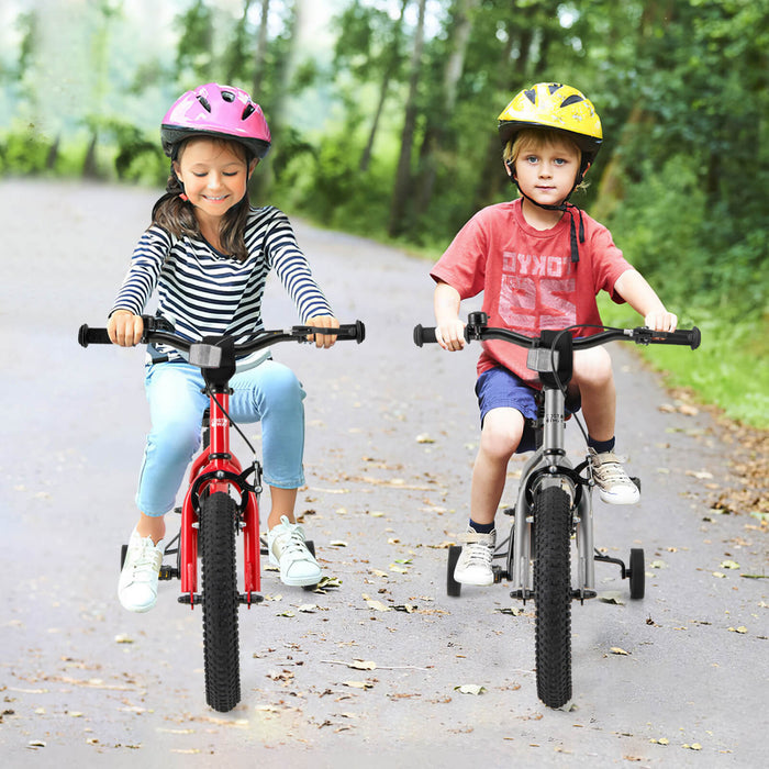 Costway 14-inch Kid's Bike For 3-5 Years Old With Adjustable Saddle & Anti-slip Handlebar Red
