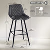 HOMCOM Bar Stools Set of 2, Counter Height, 27.25" Kitchen Stools, Black