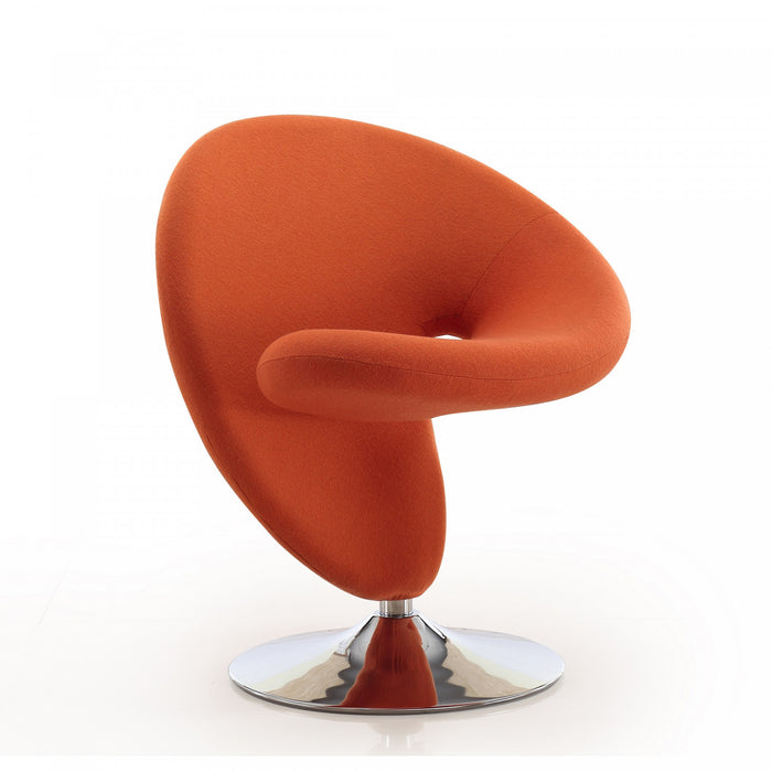 Curl Modern Wool Blend Swivel Lounge Chair in Orange - Set of 2