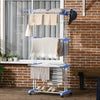 Homcom Foldable Clothes Drying Rack With 2 Side Wings 4 Castors|Homcom Etendoir A Linge Pliable Avec 2 Ailes Laterales, 4 Roulettes