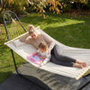 Outsunny Hammock with Stand, Detachable Pillow, 264 lbs Capacity, Cream