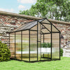 Outsunny 8' X 6' X 6.4' Walk-in Polycarbonate Greenhouse, Charcoal Grey|Outsunny Serre En Polycarbonate De 8' X 6' X 6.4' Avec Gouttieres