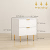 HOMCOM Nightstand, Bedside Table, Side End Table with 2 Drawers, White
