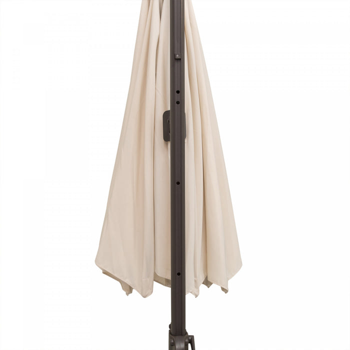 Outsunny 10ft Cantilever Patio Umbrella With 360° Rotation, Cream