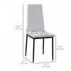 HOMCOM Dining Chairs Set of 4, Linen Fabric Upholstered Accent Chairs White