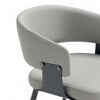 Luce Modern Textured Vegan Leather Metal Dining Chair in Stone Gray - Set of 2 | Chaise de salle a manger moderne Luce en cuir vegetalien texture et metal, gris pierre - Lot de 2