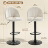 HOMCOM Bar Stools Set of 2, Swivel Counter Height Barstools, Cream White