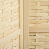 HOMCOM 4-Panel Room Divider, 5.6 FT Bamboo Folding Privacy Screen, Natural