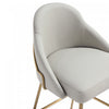 Gracie Modern Metal Upholstered Barstool in Stone Gray and Gold - Set of 2 | Tabouret de bar moderne en metal et tissu Gracie, gris pierre et or - Lot de 2
