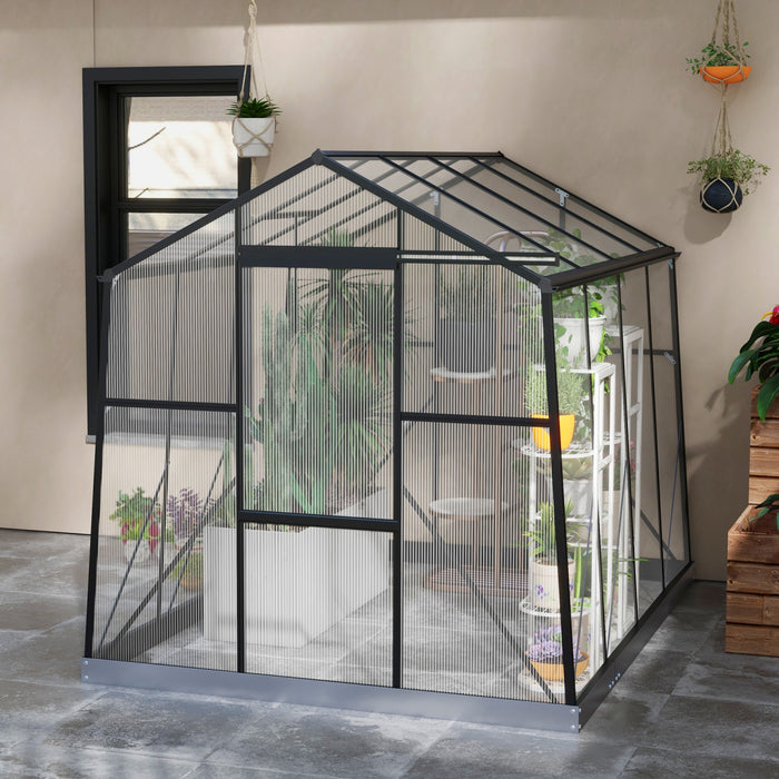 Outsunny 6' X 8' Polycarbonate Greenhouse Aluminium Walk-in Green House