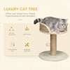 Pawhut Small Cat Tree With Scratching Post, Perch, Toy Ball, Cat Tower For Indoor Cats - 16" X 16" X|Pawhut Petit Arbre A Chat Avec Griffoir, Perchoir, Boule De Jouet, Tour De Chat Pour Chats D'interie