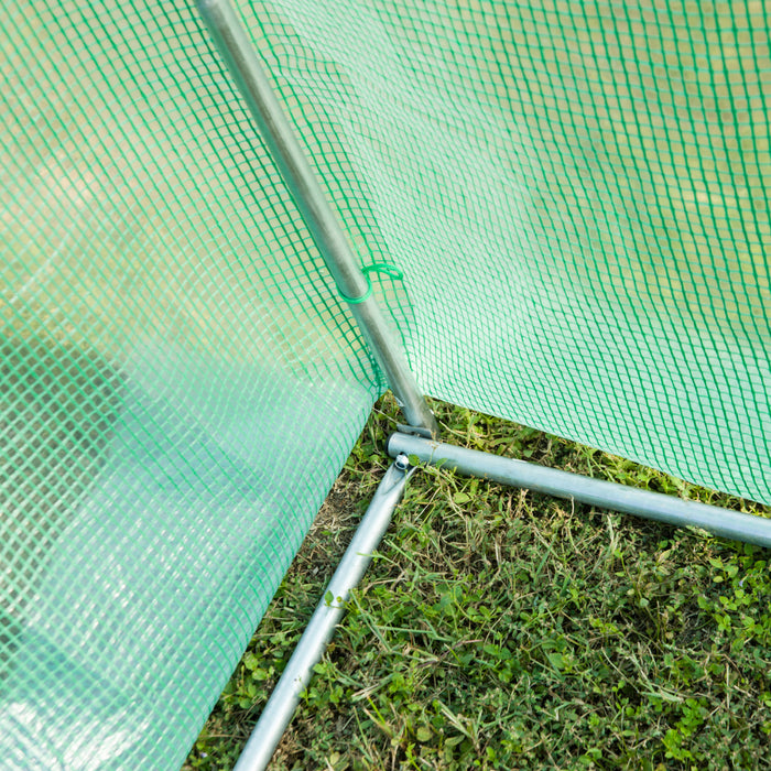 Outsunny 13' X 6.4' X 6.6' Steeple Walk-in Greenhouse Garden Plant Seed Grow Tent Polytennel With Windows And Door Green