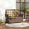 Outsunny 2-In-1 Patio Wicker Storage Bench 29 Gallon Storage Box Tan