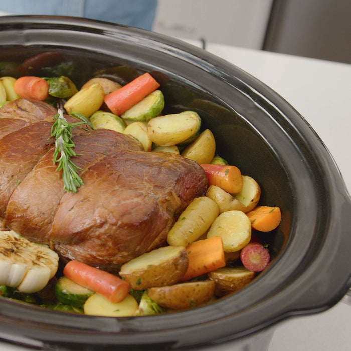 Kenmore Programmable 7 qt Slow Cooker & Dipper Black/Silver
