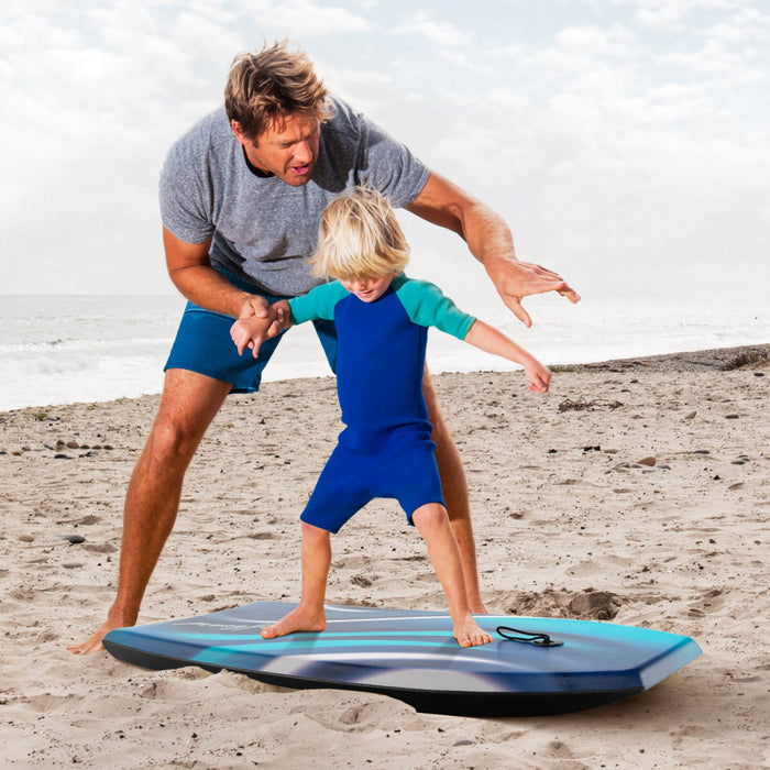 Costway 41\" Lightweight Body Board With Eps Core Xpe Deck Hdpe Bottom Crescent Tail Blue