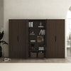 Rivington Modern 38" Bookcase Cabinet in Walnut - Set of 3 | Armoire bibliotheque moderne Rivington 38" en noyer - Ensemble de 3