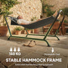 Outsunny Outdoor Hammock with Stand Side Pocket, 330 LBS, Dark Grey