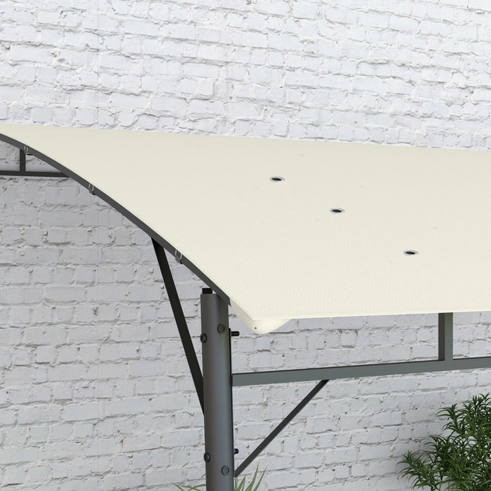Outsunny 10' X 13' Pergola With Uv30+ Canopy, Steel Pergola Gazebo, Cream