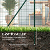 Outsunny Garden Fence Barrier, Welded Fence Roll Plastic-Coated Steel Green