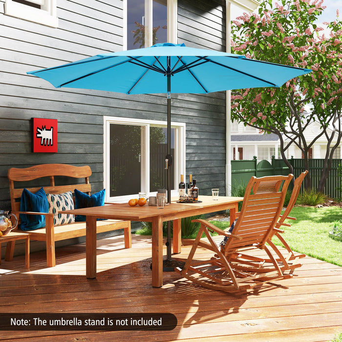 Costway 10Ft Outdoor Market Patio Table Umbrella Push Button Tilt Crank Lift Blue