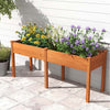 Costway Outdoor Raised Garden Bed With Legs 73x23x30in Wood Planter Box With Divider Panel Brown