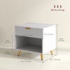 HOMCOM Nightstand with Drawer and Open Compartment for Bedroom, White