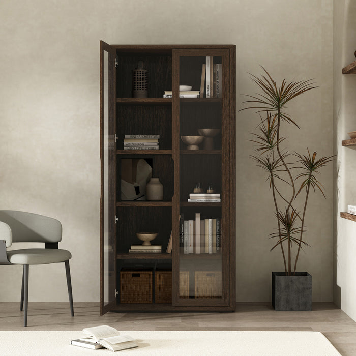 Rivington Modern 38\" Bookcase Cabinet in Walnut