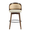 Calvin Indoor Counter Height Swivel Bar Stool Set of 2 with Ergonomic Backrest,Walnut | Calvin – Lot de 2 tabourets de bar de hauteur comptoir pivotants pour interieur avec dossier ergonomique, finition noyer
