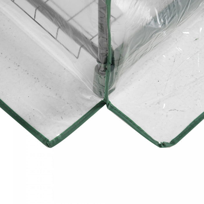 Outsunny 5 Tier Mini Greenhouse, Portable Outdoor Flower Stand With Shelf Clips, Indoor Greenhouse With Steel Frame, Transparent, 27.25\" X 19.25\" X 76\"