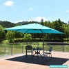 Costway 10'x13' Patio Offset Cantilever Umbrella Aluminum 360° Rotation Tilt Turquoise