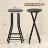 HOMCOM 24" Bar Stools Set of 4, Folding Bar Chairs with Footrest, Black