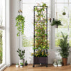 Costway 1 Pcs 67" Planter Raised Garden Bed With Planter Box &trellis Adjustable Height