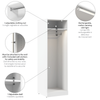 Bestar Florence 25" Modular Hanging Closet System with LED Light and Shelf - White|Système de garde-robe modulaire à espace pour suspendre Florence de Bestar de 25 po avec éclairage à DEL et tablette - blanc