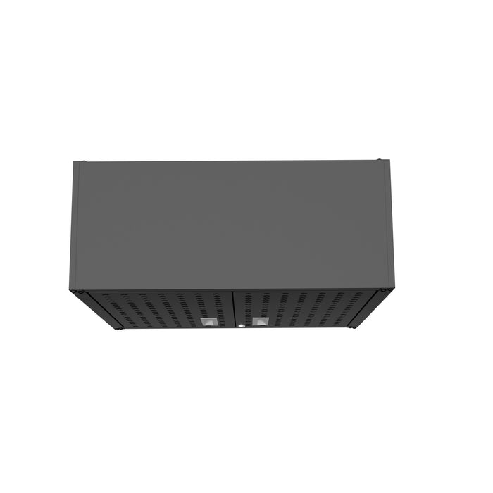Fortress 30\" Floating Textured Metal Garage Cabinet with Adjustable Shelves - Charcoal Grey