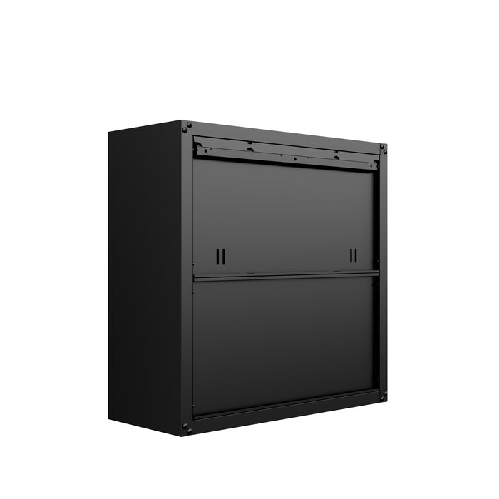 Fortress 30\" Floating Textured Metal Garage Cabinet with Adjustable Shelves - Charcoal Grey