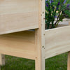 Outsunny 34"x34"x28" 2-tier Raised Garden Bed Wooden Planter Box For Backyard, Patio To Grow Vegetab|Outsunny Jardinieres Sur Pieds Carres Potagers 2 Etages Insert D'irrigation Inclus Bois Massif De Sa