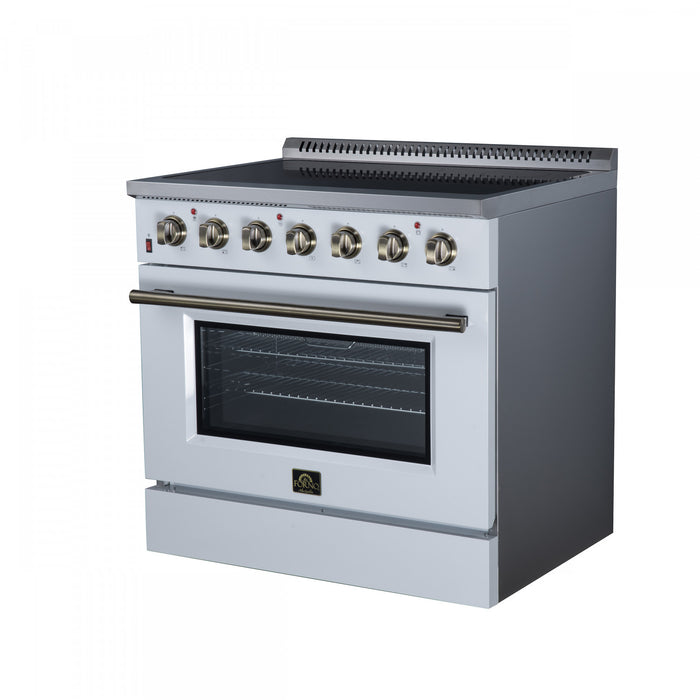 Forno Galiano 36 Inch Freestanding Electric range, 5 radiant burners, 5.36 cu.ft., White - FFSEL6083-36WHT Electric Range