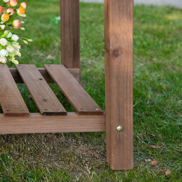 Outsunny Raised Garden Bed With 8 Grids And Storage Shelf, Elevated Planter Box With Legs, For Vegetables Flowers Herbs, Brown