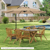 Costway 10FT Patio Offset Hanging Umbrella Easy Tilt Adjustment 8 Ribs Backyard Tan