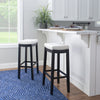 Claridge Faux Leather Backless Barstool - Black and White|Tabouret bar Claridge en similicuir et sans dossier - noir et blanc