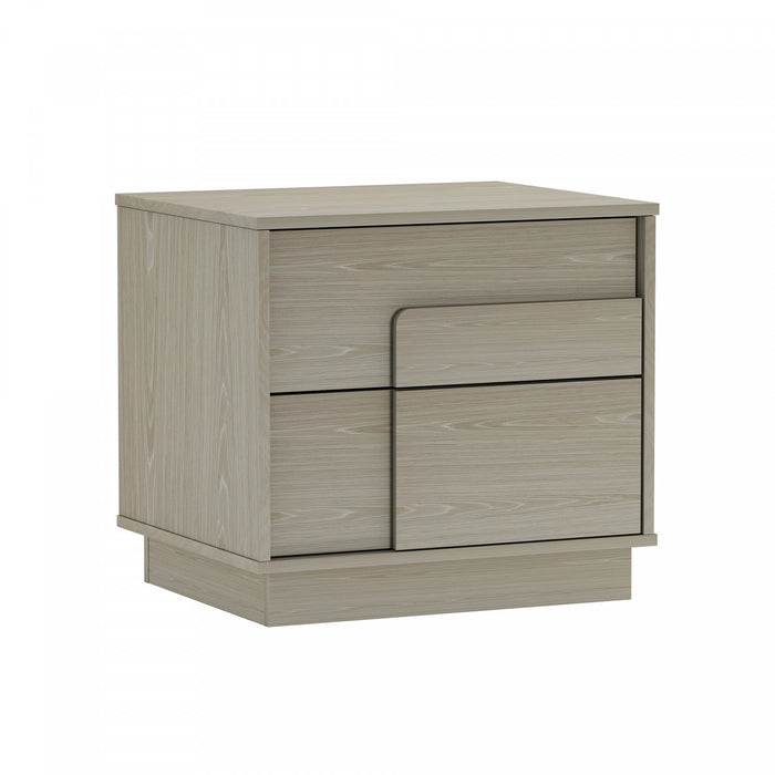 Horizon Modern 22\" Nightstand in Whitewashed Oak (2-Drawer) - Set of 2