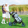 Goplus Folding Golf Push Cart W/scoreboard Adjustable Handle Swivel Wheel Blue