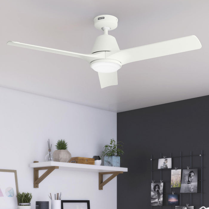 Aeronaut Ceiling Fan with Light Fixture - White